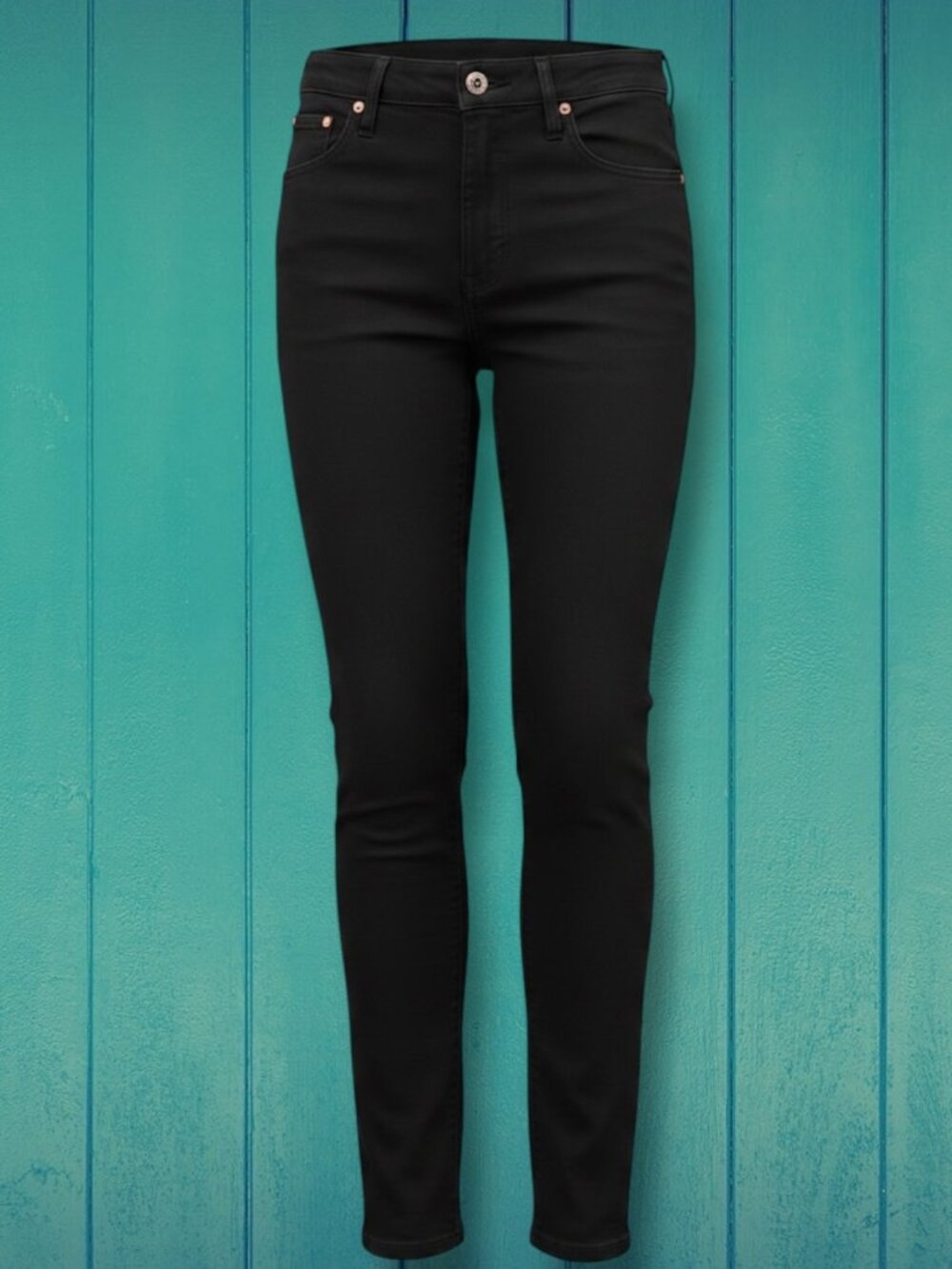 AG The Farrah Skinny Ankle High‎ Rise Black Jeans 25R